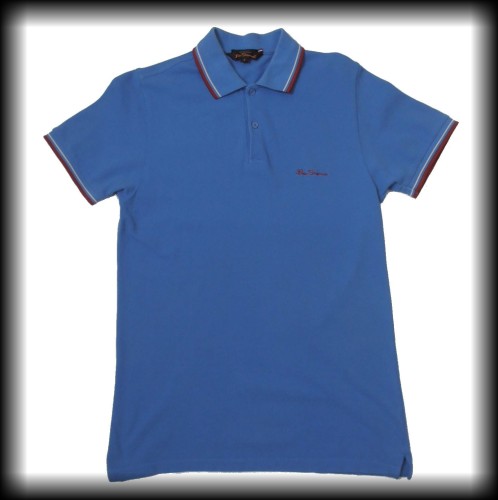 Polo Ben Sherman S niebieskie czerwono białymi lamówkami.JPG