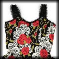 Sukienka Punk Gothic Banned M mini czaszki róże6.jpg