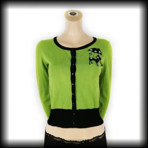Sweterek Voodoo Vixen M zielony z kotkiem