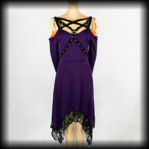 Sukienka gothic L-XXL fioletowa z uprzężą