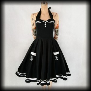 Sukienka Pin Up Hell Bunny S Motley marynarska sailor 