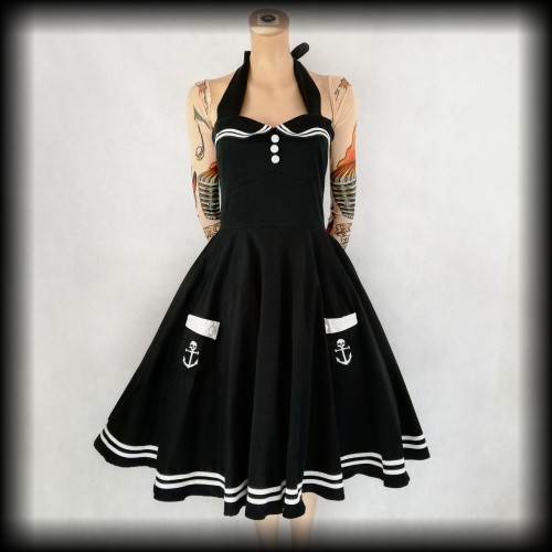 Sukienka Pin Up Hell Bunny S Motley marynarska sailor.jpg