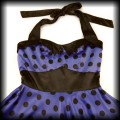 Sukienka Pin Up Hell Bunny XL niebieska satynowa w groszki6.jpg