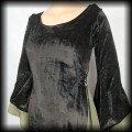 Sukienka gotycka elficka M-XL czarny welur z khaki2.jpg