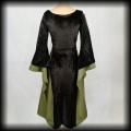 Sukienka gotycka elficka M-XL czarny welur z khaki3.jpg