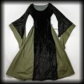 Sukienka gotycka elficka M-XL czarny welur z khaki4.jpg