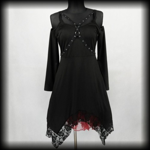 Sukienka gothic XL-XXL czarna z uprzężą.jpg