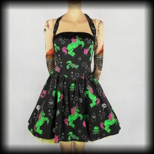 Sukienka mini Hell Bunny M zombie unicorn