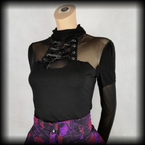 Bluzka gotycka S Necessary Evil gorsetowa