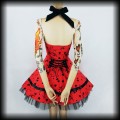 Sukienka Pin Up Punk H&amp;R S mini old school tattoo czerwona gorsetowa4.jpg