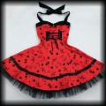 Sukienka Pin Up Punk H&amp;R S mini old school tattoo czerwona gorsetowa5.jpg