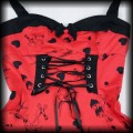 Sukienka Pin Up Punk H&amp;R S mini old school tattoo czerwona gorsetowa6.jpg