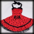 Sukienka Pin Up Punk H&amp;R S mini old school tattoo czerwona gorsetowa9.jpg