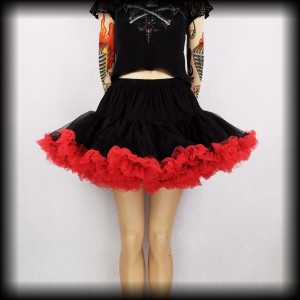 Halka Tiulowa Hell Bunny mini czarno czerwona XS-M
