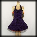 Sukienka Pin Up Punk H&amp;R M mini old school tattoo fioletowa.jpg