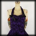 Sukienka Pin Up Punk H&amp;R M mini old school tattoo fioletowa2.jpg