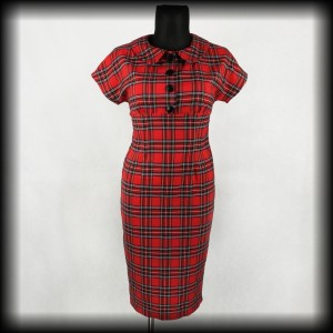 Sukienka Pin Up British Retro L Wilma ołówkowa w kratę