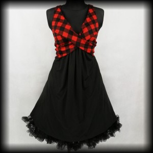 Sukienka w kratę 4XL Punk Goth 