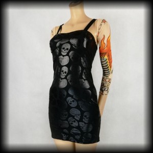 Sukienka Goth Punk Iron Fist M mini w czaszki