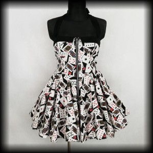 Sukienka mini Hell bunny XL w karty poker face 