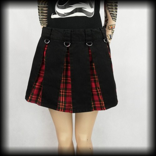 Spódnica mini punk goth M kratka D ringi.jpg