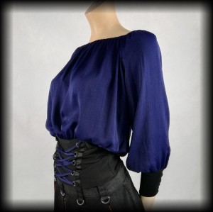 Bluzka hiszpanka gorsetowa S granat