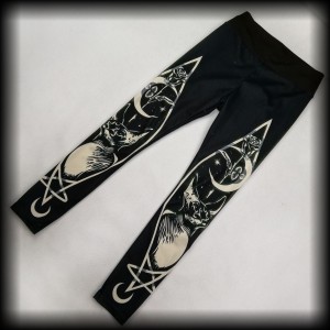 Legginsy goth occult S kot 