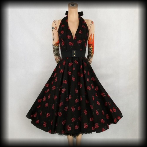 Sukienka Pin Up granaty a'la wisienki L Necessary Evil.jpg