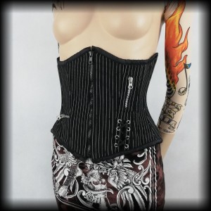 Gorset underbust 22 cale XS Burleska w prążki