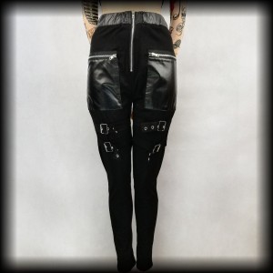 Spodnie damskie goth S z klamrami