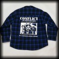 Koszula Conflict XLXXL DIY punk niebieska flanela w kratę3.jpg