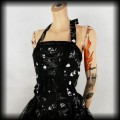 Sukienka Pin Up Punk H&amp;R SM mini old school tattoo czarna z pajęczynami 3.jpg