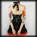 Sukienka Pin Up Punk H&amp;R SM mini old school tattoo czarna z pajęczynami 5.jpg