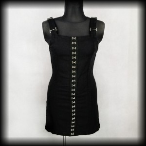 Sukienka mini goth M/L gorsetowa jeansowa