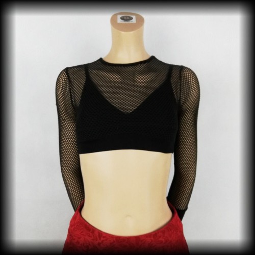 Bluzka crop top XSS czarna siateczka.jpg