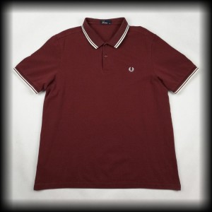 Polo Fred Perry XXL bordo z białą lamówką