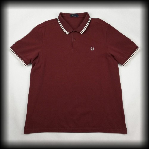Polo Fred Perry XXL bordo z białą lamówką.jpg