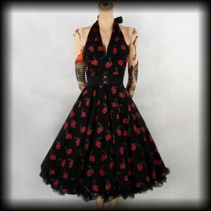 Sukienka Pin Up granaty a'la wisienki S Necessary Evil 