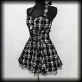 Sukienka Pin Up Punk H&amp;R M mini szara w kotwice, kokardki i gwiazdki2.jpg