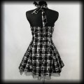 Sukienka Pin Up Punk H&amp;R M mini szara w kotwice, kokardki i gwiazdki5.jpg