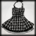Sukienka Pin Up Punk H&amp;R M mini szara w kotwice, kokardki i gwiazdki6.jpg