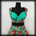 Sukienka Pin Up Lindy Bop M zielona w kwiaty3.jpg