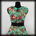 Sukienka Pin Up Lindy Bop M zielona w kwiaty6.jpg