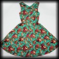 Sukienka Pin Up Lindy Bop M zielona w kwiaty92.jpg