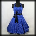 Sukienka Pin Up Hearts &amp; Roses XL niebieska w groszki.jpg