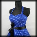 Sukienka Pin Up Hearts &amp; Roses XL niebieska w groszki4.jpg