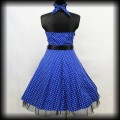 Sukienka Pin Up Hearts &amp; Roses XL niebieska w groszki5.jpg