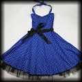 Sukienka Pin Up Hearts &amp; Roses XL niebieska w groszki6.jpg