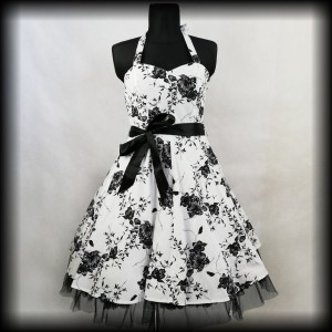 Sukienka Pin Up H&R XL biała w kwiaty 