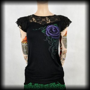 Bluzka Spiral Direct M czaszka w róży